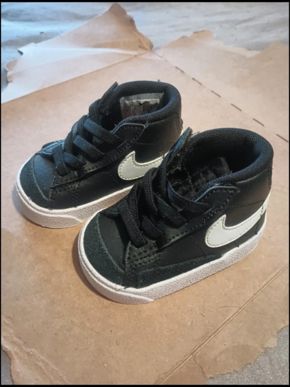 Nike Kids Black and White High-Top Sneakers
